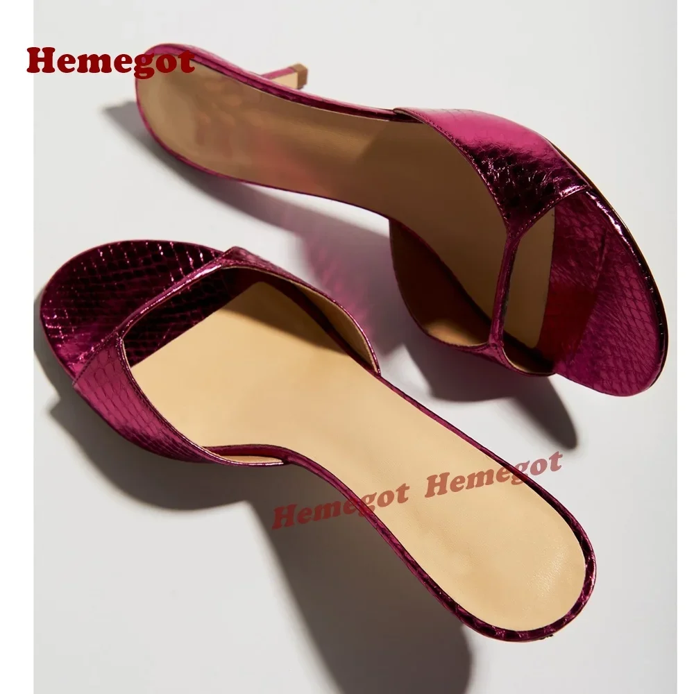Women'S Shoes Crocs - الأرجواني لامع الخنجر الكعوب النعال المفتوحة