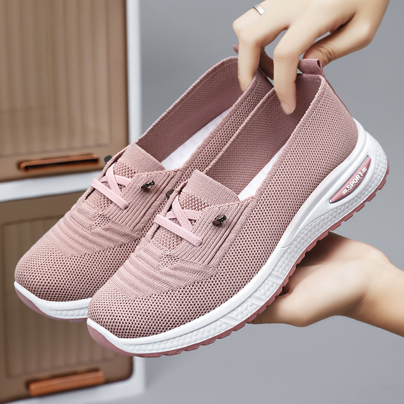 Women Shoes Qc - حذاء رياضي نسائي شبكي محبوك قابل