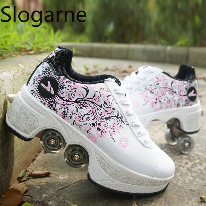 Women Shoes Casual - النساء 4 عجلات تشوه زلاجات دوارة