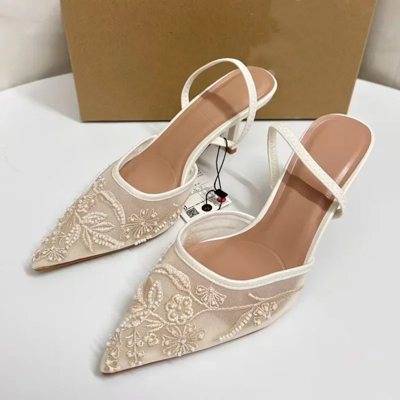Women Shoes Zara - العلامة التجارية مصمم الأبيض النساء مضخات