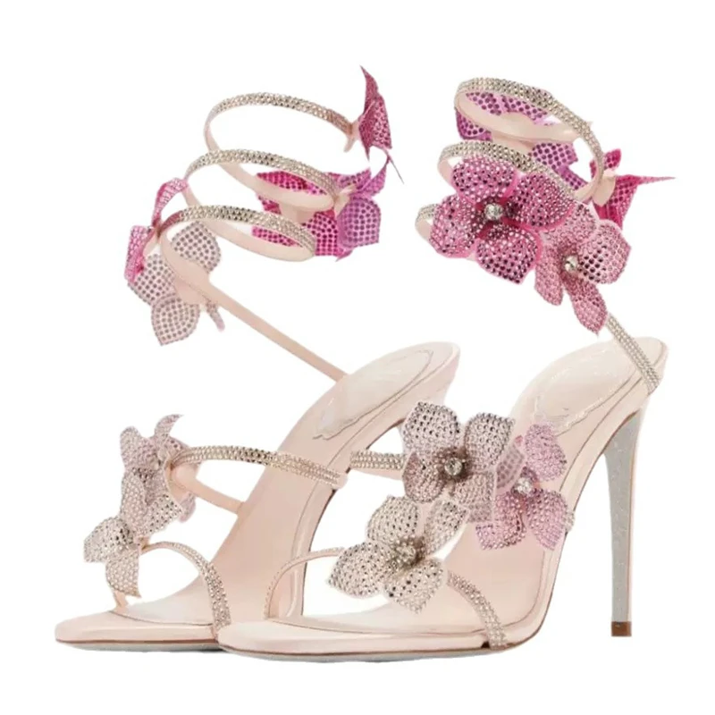 Women Shoes Zara - Eilyken مثير كريستال زهرة رقيقة عالية