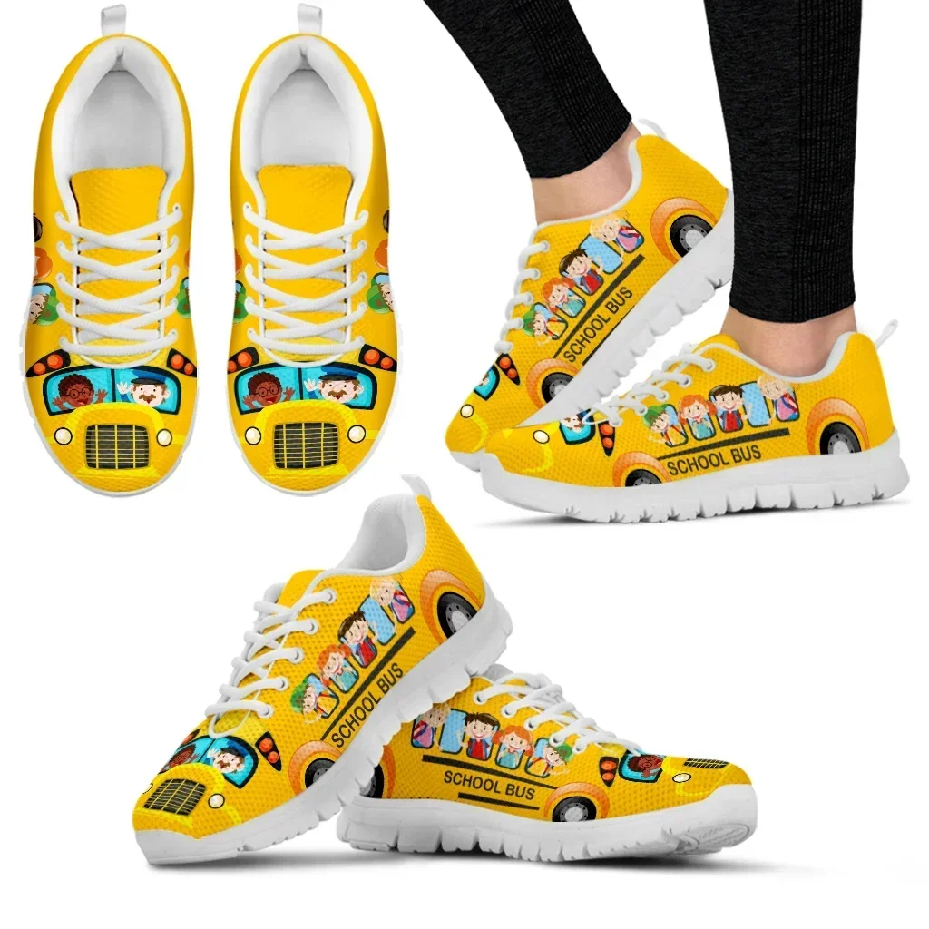 Women'S Shoes Yellow - أحذية كاجوال بتصميم حافلة مدرسية صفراء،