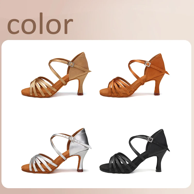 Women Shoes Brown Colour - حار بيع أحذية الرقص اللاتينية النساء