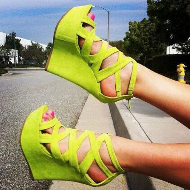 صنادل نسائية صيفية بكعب عالٍ و - مراجعة Women'S Shoes Yellow وسعره