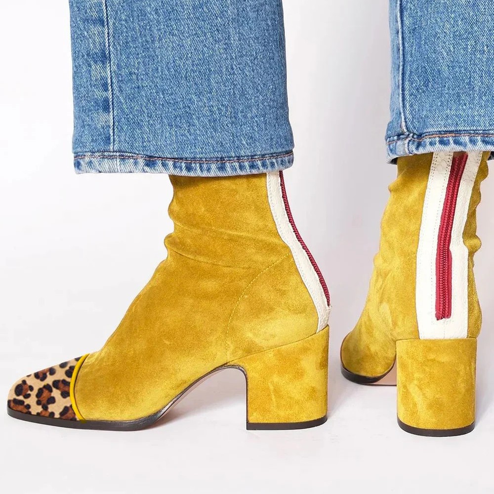 خليط الجلد المدبوغ ليوبارد ساح - مراجعة Women'S Shoes Yellow وسعره