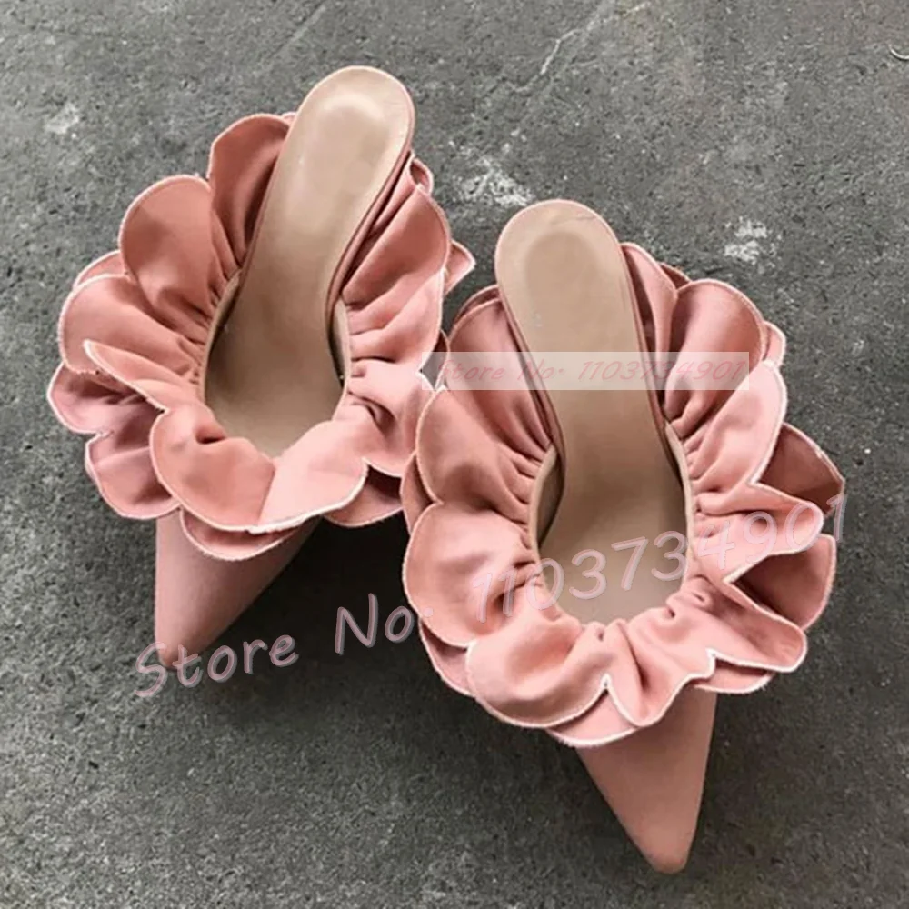 زهرة بيضاء الساتان وأشار اصبع  - مراجعة Women Shoes Zara وسعره