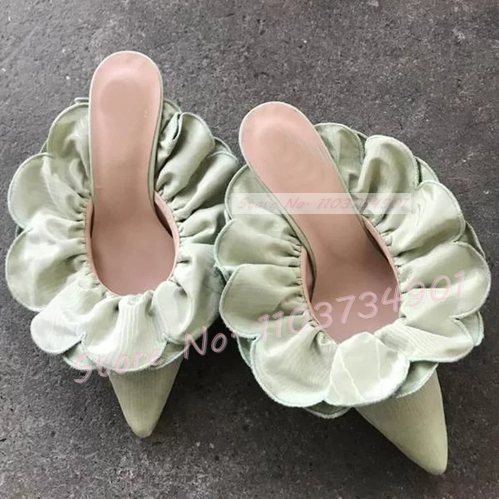 زهرة بيضاء الساتان وأشار اصبع  - مراجعة Women Shoes Zara وسعره