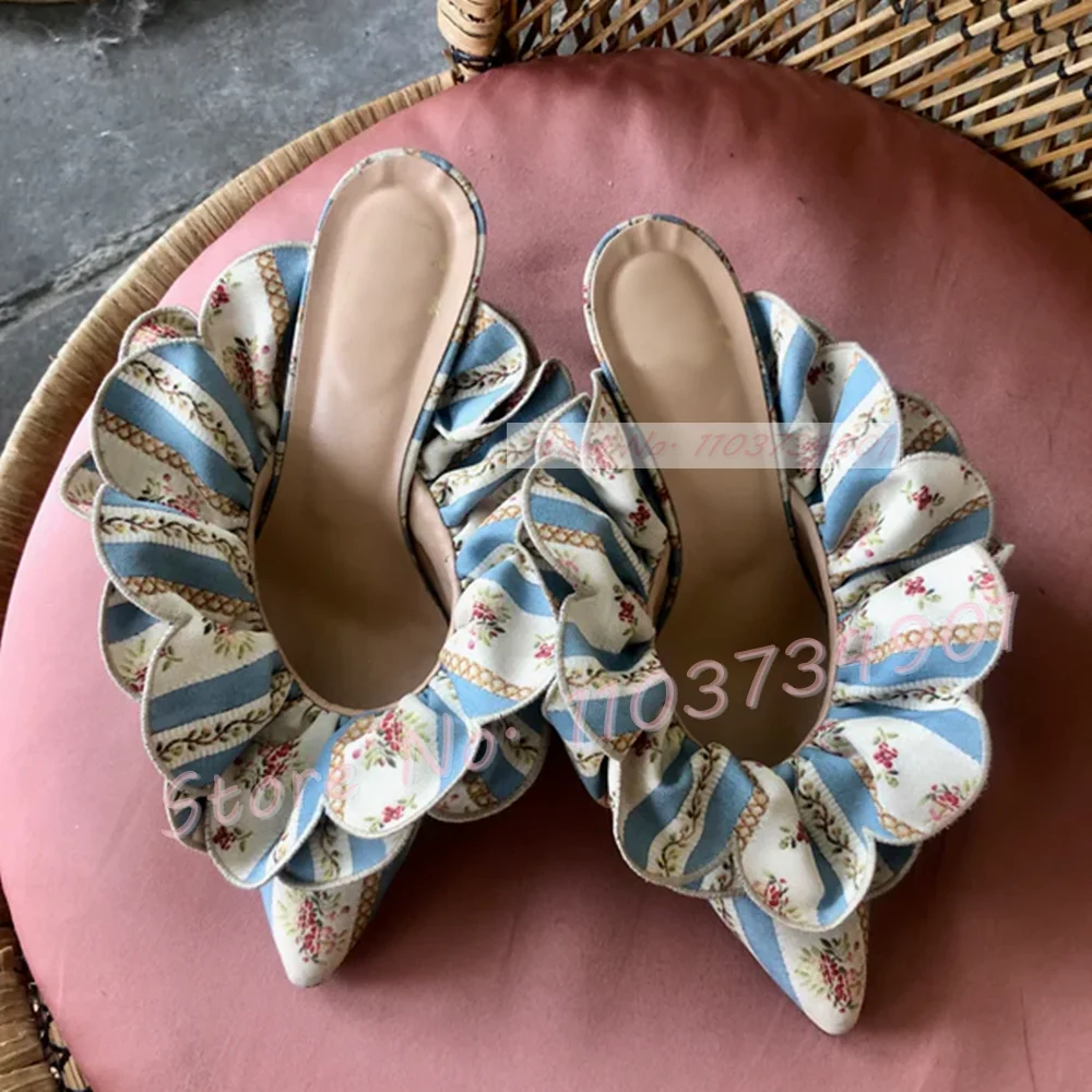 زهرة بيضاء الساتان وأشار اصبع  - مراجعة Women Shoes Zara وسعره