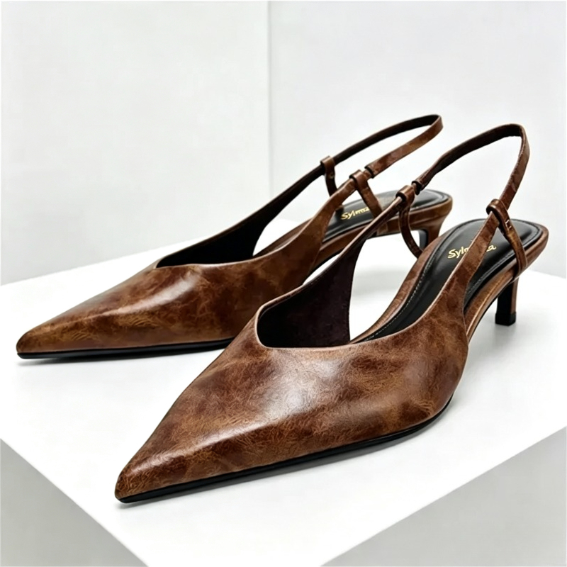 الرجعية براون هريرة كعب مصمم م - مراجعة Women Shoes Brown Colour وسعره