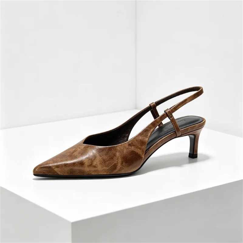 الرجعية براون هريرة كعب مصمم م - مراجعة Women Shoes Brown Colour وسعره