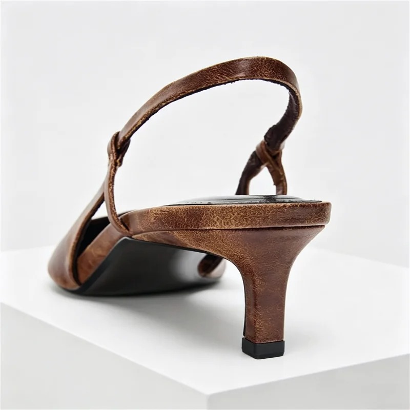 الرجعية براون هريرة كعب مصمم م - مراجعة Women Shoes Brown Colour وسعره