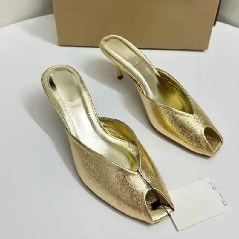 أحذية نسائية فاخرة ذهبية اللون - مراجعة Peep Toe Heels وسعره